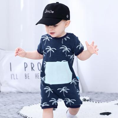 China AustinBella 100% Cotton/Boutique Fashion Baby Boy Summer Clothes Sets Romper Designer Short Sleeve Overalls Custom Cotton for sale