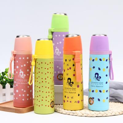 China Cartoon Vacuum Flask Kids Thermos Viable Water Bottle With Strap 500mlStainless Steel Applicable For Boiling Water With Lid Accessories for sale