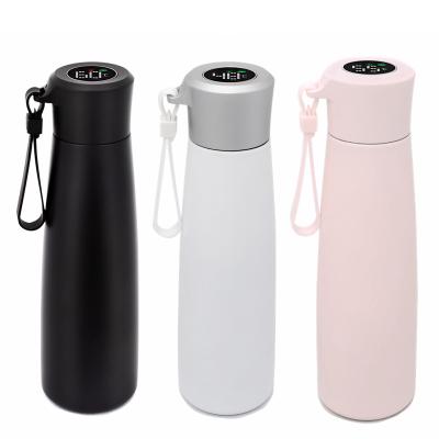 China Viable Gift Smart Stainless Steel Vacuum USB Digital Lid Thermos Water Bottle Flask for sale