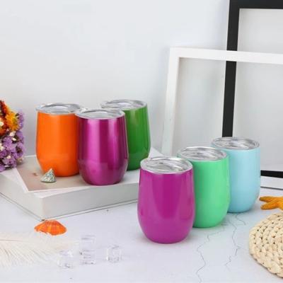 China Sustainable Stainless Steel Metal Acrylic Sparkles Travel Wine Mug Glass Insulated Tumbler for sale