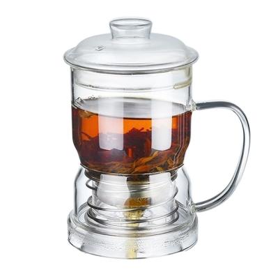 China Viable Glass Tea Maker With Bottom Dispensing Tea Infuser Teapot For Tea Coffee for sale