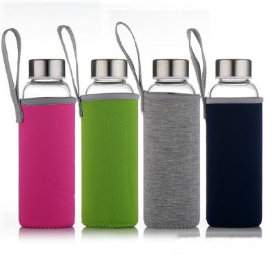 China Bpa Double Viable Colored Premium Wall Gym Logo Drinks Cup Glass Water Bottles for sale