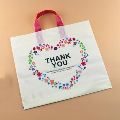 China Custom Recyclable Birthday Wedding Favor Thank You Gift Bags Designer Small Plastic Shopping Carry Bags From Guangzhou Lefeng for sale