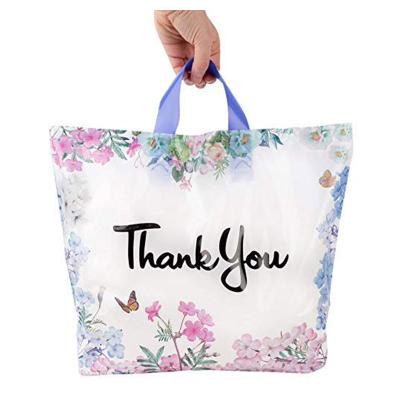 China Factory Custom Wholesale Takeaway Recyclable Thank You Plastic Packaging Bags With Handle for sale