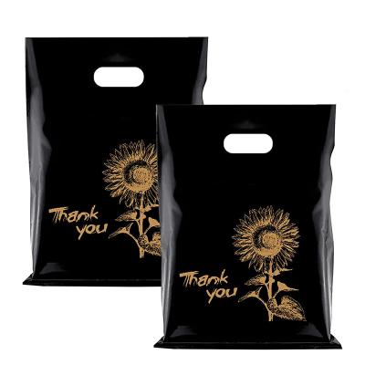 China Waterproof Wholesale Die Cut Handle Thank You Plastic Bag Custom Design Engraving Printing Plastic Grocery Stores Eco Shopping Bags With Logo for sale