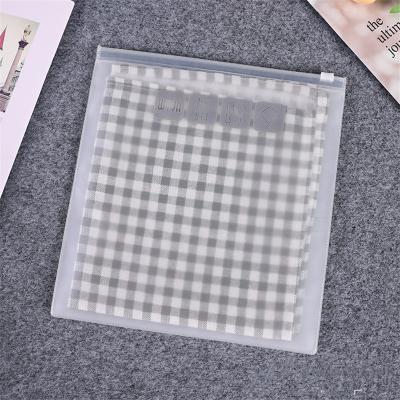 China Zipper Lock Stand Factory Custom Clear Apparel Plastic Frosted Zipper Bag For T-shirt Swimwear Packaging for sale