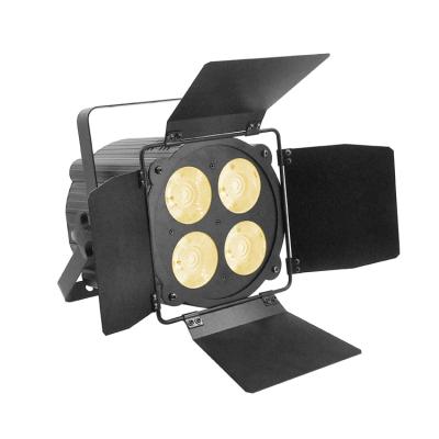 China Warm White Cold White Sports Stadiums 4x50W LED Par Light With Barn Doors For Theater Stage Lighting for sale