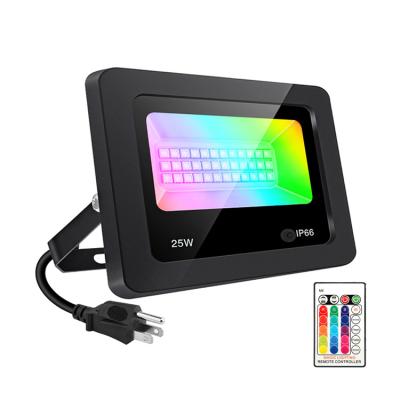 China 25W LANDSCAPE Outdoor Color Mix IP66 5050 LED RGB Flood Light For Room Yard Landscape Architecture Decoration for sale