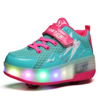 China Durable/Comfortable/Fashionable Wheel Shoes Roller Shoes Girls Boys Roller Sneakers LED Light Up Shoes With Wheels for sale