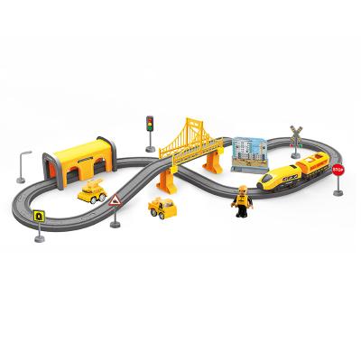 China Joins IPOP 66pcs Magnetic Train Toy Battery Operated With Magnetic Ball Joins Miniature Race Car Racing Track Set Toy Railway Train Toy For Kids for sale