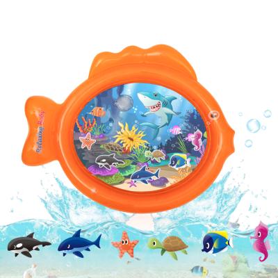 China Non-Toxic Baby Developmental Water Play Mat Baby Fish Educational Toy IPOP Inflatable Tummy Time Mat for Babies for sale