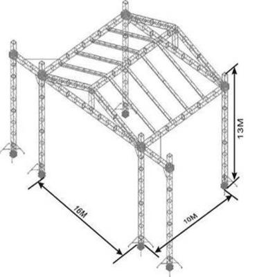 China Performance Exhibition Lighting Stage Podium Display Racks Voice Line Array Speakers Aluminum Frame Roof Truss Rack Quatro System for sale