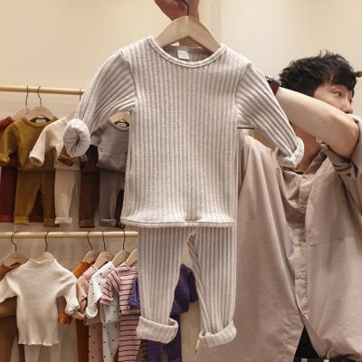 China Anti-Wrinkle Boutique Baby Clothes Set Kid Winter Autumn Single Ribbed Cotton Long Sleeve Baby Clothing Sets Long And Pants Outfits for sale