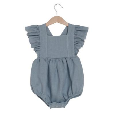 China Hot Selling 2021 Summer Cotton Baby Rompers Baby Romper Clothes Floating Newborn Infant Canvas Backless 100% Baby Girl Girl for sale