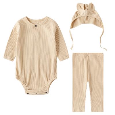 China 2020 Anti-wrinkle 3pcs new arrival baby autumn newborn winter set soft cotton long sleeve clothes set for baby kids for sale