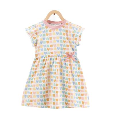 China Plus Size Girls Dress Cotton Casual Cute Baby Clothes Summer Children Kids Print Short Sleeve Dresses for sale