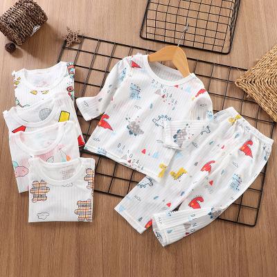 China Factory wholesale QUICK DRY cheap kids sleepwear pajamas cartoon kids print clothes cotton soft baby home wear set for sale