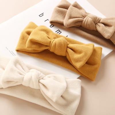 China European and American cheap accessories winter boutique style wear headband babies elastic baby headbands bow main knot children high for sale