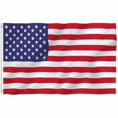 China Professional Factory Supply Blank 3X5FT Waterproof Free Custom Printing Logo American National Hanging Printing Flag for sale