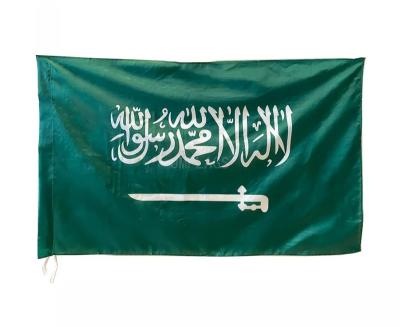 China Cheap factory price hanging printing cCustom country polyester green national flags string large Saudi Arabia flying 3x5ft outdoor flag for sale