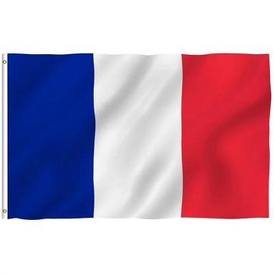 China High Quality Polyester Hanging Flying Flags Custom Advertising Banners Printed France Different Size French National Country Flag for sale