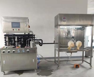 China Mini-Pasteurierungs- und Fülllinie für Milchsaft-Kaffeelaboratoriumsausrüstung 50L/h 600 KG Kapazität zu verkaufen