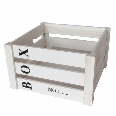 China Viable White Wooden Sundries Storage Box Storage Basket for sale