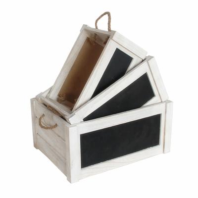 China Sustainable Wholesale Rectangle Storage Handmade Wooden Basket With Handle for sale