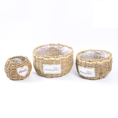 China KINGWILLOW Wholesale Wicker Basket Garden Flower Planter Basket Pots Eco-friendly Decoration for sale