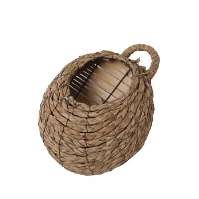 China KINGWILLOW Eco-friendly Straw Flower Hanging Basket Flower Pot Garden For Planting for sale