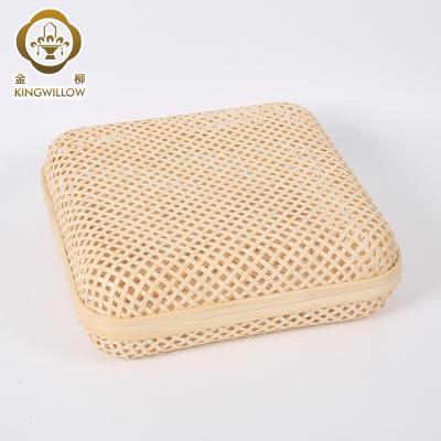 China Sustainable Customizable Bamboo Storage Basket Core With Cover for sale