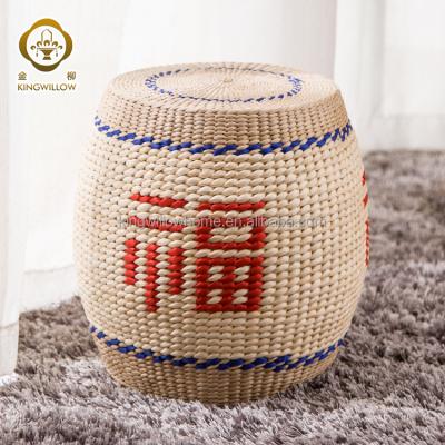 China Wholesale Eco-Friendly Rattan Woven Round Stool Plant Plankton Handmade Chair Eco-Friendly for sale