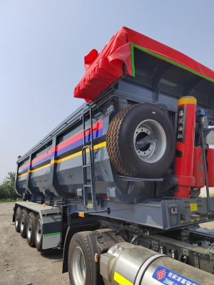 China Custom Color Self-Unloading Grain Transport Trailer 8000-9000mm Wheel Base and More for sale