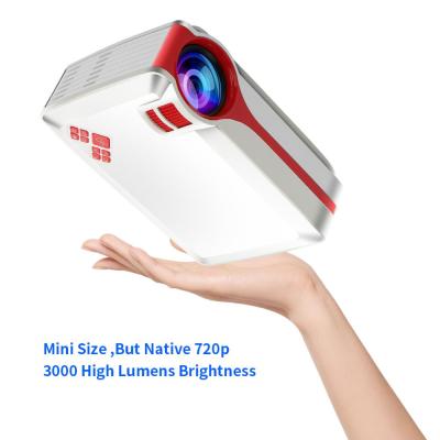 China Internet Ready 2019 New Mini Portable Size Native HD 720p, High Brightness 3000 Lumens, Cheap WiFi Home Projector for sale