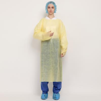 China OEM Eco - Friendly Isolation Gown Medical Non Woven Waterproof Long Sleeve Isolation Gown for sale