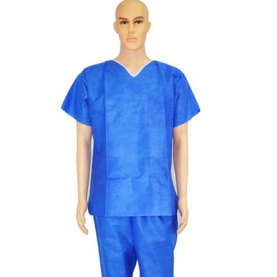 China Disposable OEM Convenient Nursing Scrub Suit Medical Nonwovens Scrub Suit Hospital Uniforms for sale