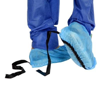 China Cleanroom ESD Safe Disposable Nonwoven Non-Skid Shoe Cover Blue Color for sale