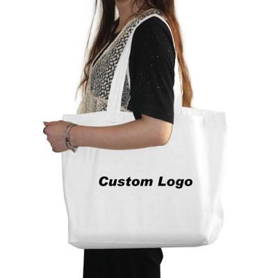 China Large Empty Grocery Store Custom Made Eco Friendly Promotional Canvas Tote Bag With Logo Print for sale