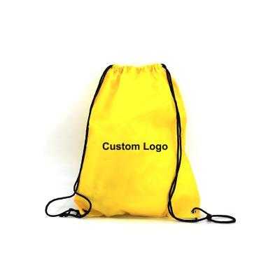 China Custom Logo Printing Waterproof Polyester Drawstring Backpack Bag for sale