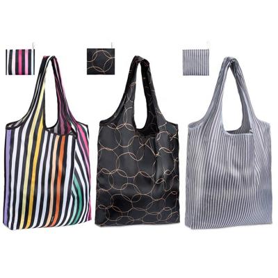 China Hot Selling Reclycled Grocery Folding Waterproof Reusable Polyester Storage Shopping Bag for sale