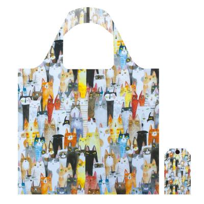 China Custom Recycled Polyester Reusable Shopping Bag With Logo Print for sale