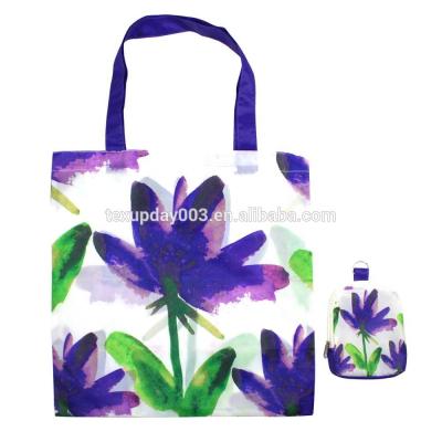 China Cheap Durable Custom Recycled Polyester Eco Friendly Rpet Folding Shopping Bag for sale