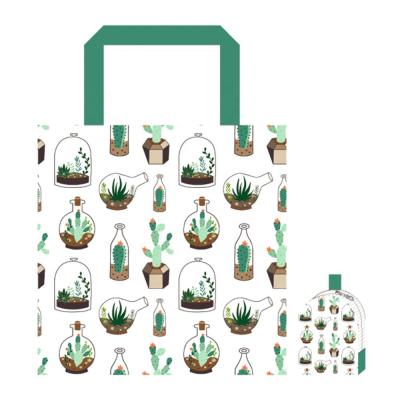 China Recycled Fashionable Customizable Textile Polyester Material Handle Shopping Bag for sale