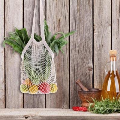 China Cheap Eco-friendly Reusable Washable Product Organic Mesh Net Grocery Tote Shopping Cotton Polyester Vegetable and Fruit Organic Bag for sale