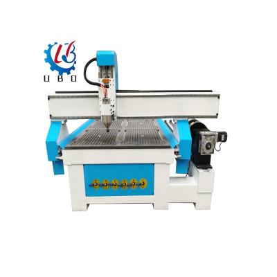 China Acrylic PVC Wood Engraving Cutting Device 4axis Rotary CNC Engraving Router Milling Machine 3d Relief CNC Router Machine/Wood Router Vacuum Worktable White Blue for sale