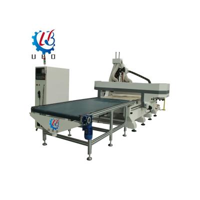 China Hotels Panel Furniture Disc Tool Auto Change Making CNC Router Wood Cutting Machine With Auto Loading And Downloading Table for sale