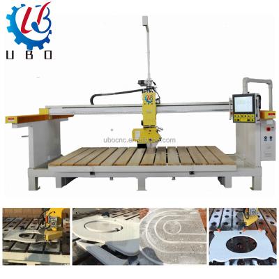 China Industrial Stone Cutting 5axis CNC Bridge Saw Tabletop Stone Cutting Machine Granite Marble Cutting Machine Polishing Stone Kitchen Countertop for sale