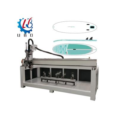 China Foam Surfboad Forming Cnc Surfboard Forming Machine High Quality Automatic Ubo 3d Multi Head Tool Change 4.5kw Pneumatic Air Cooling Shaft 3700*1500 for sale