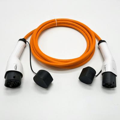 China CELFED Brand 16a AC 5m TPU Cable EV Charger Orange & Black & Yellow Type - 2 To Type - 2 For Electric Vehicle Charging 5M for sale