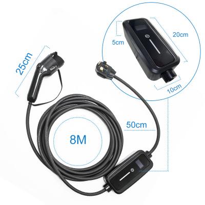 China 32A EV Charger Adjustable Portable Type 1 With CE Plug Black And White 8M Electric Vehicle Car Charger for sale